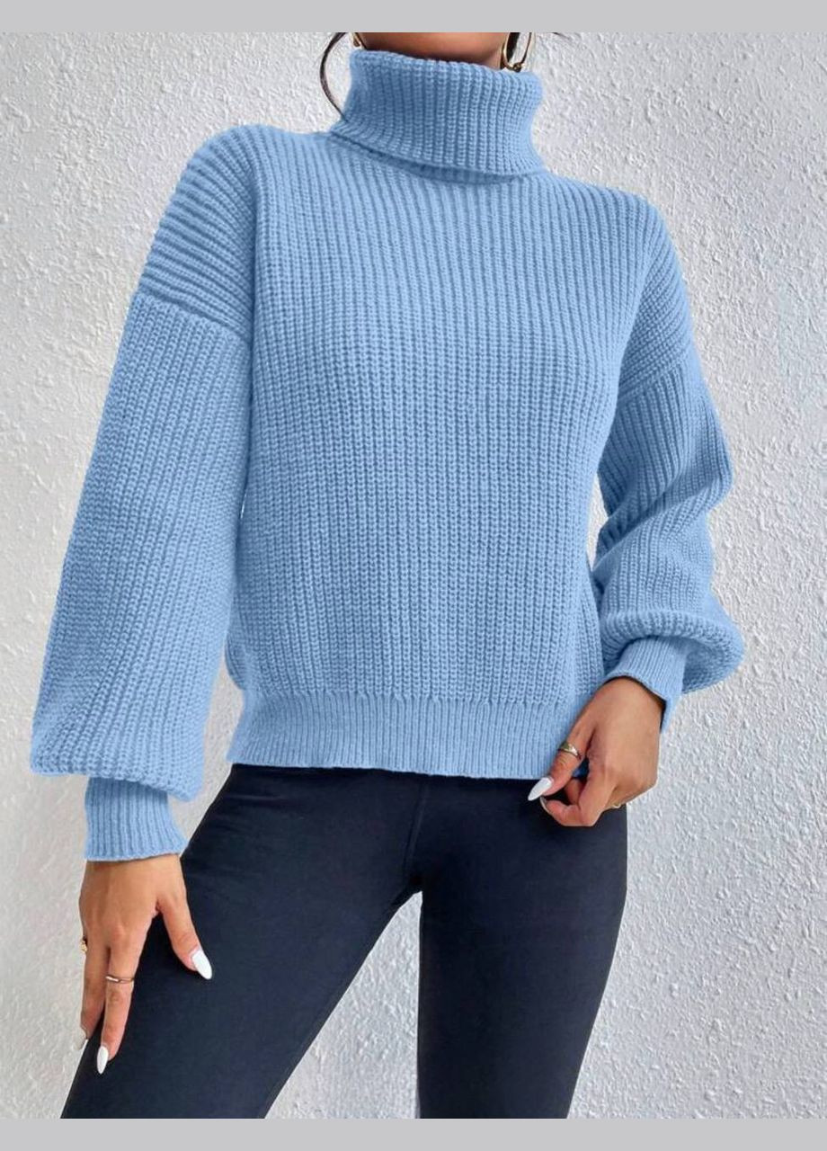 Блакитний демісезонний светр жіночий No Brand