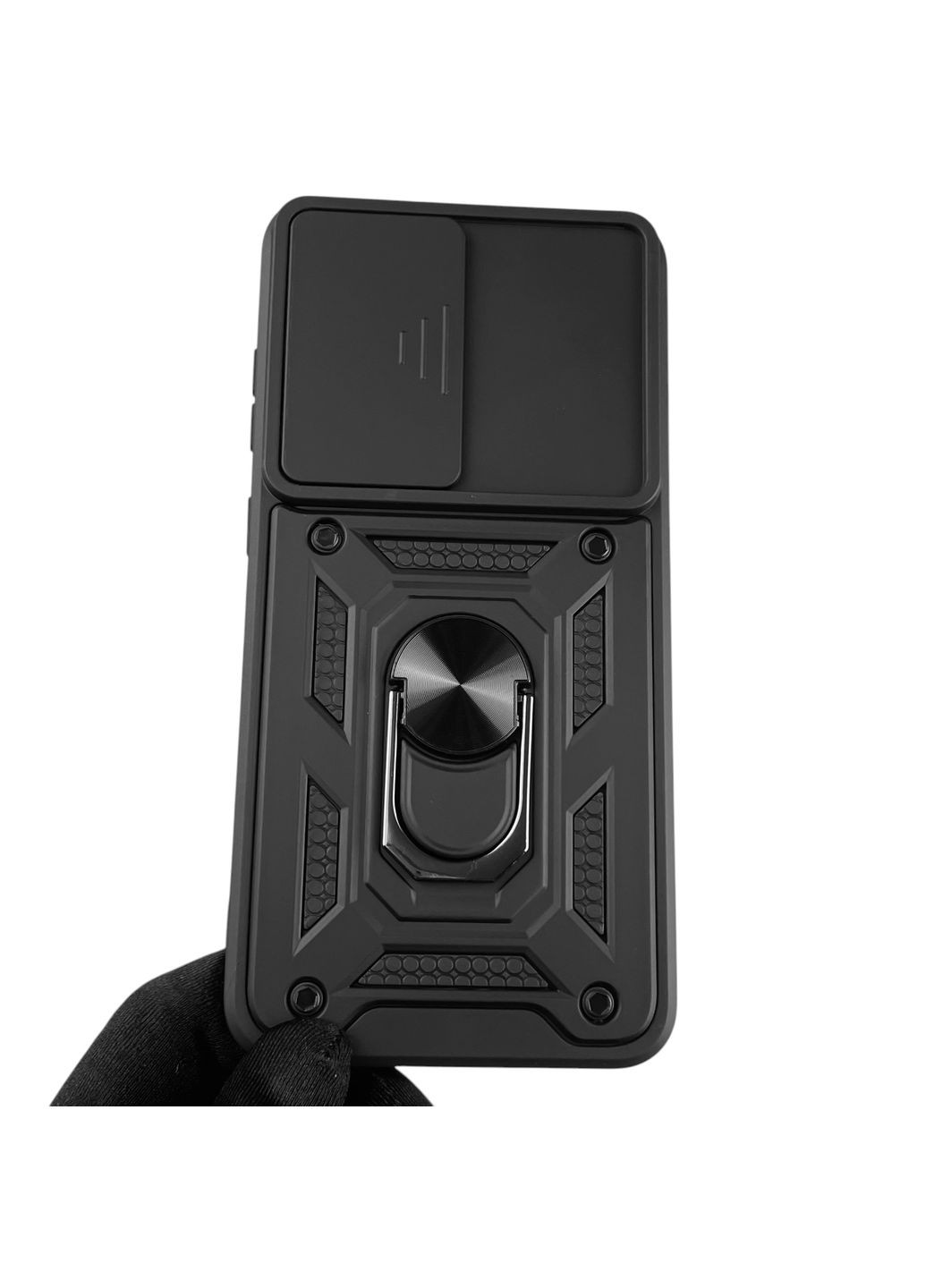 Чехол для Galaxy S25 Plus (SM-S936B) бронированный с кольцом-держаталем со шторкой на самсунг с25 плюс черный rg1 Samsung (366022995)