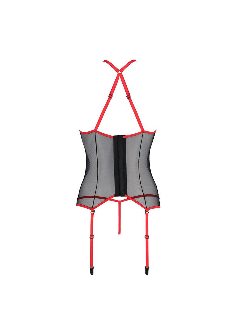 Корсет с пажами SATARA CORSET S/M red, стринги, кружево, застежки спереди и сзади Passion (369951165)