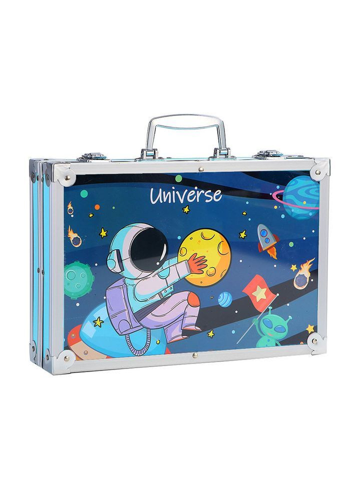 Детский набор для творчества в чемодане 145 предметов Universe (краски, кисти, карандаши и фломастеры) голубой No Brand (365749618)