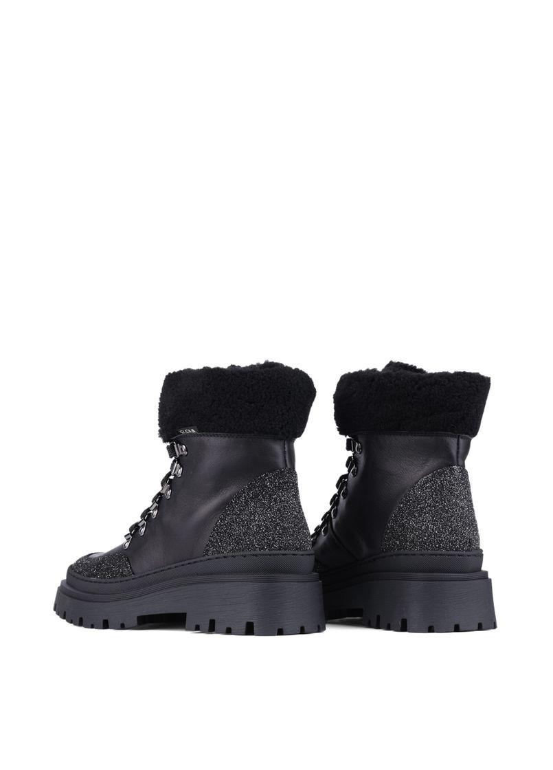 Зимние женские ботинки 45084 черная кожа Elena