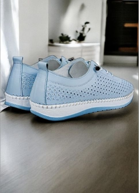 Жіночі балетки | блакитні натуральна шкіра (322301433)