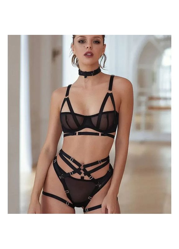 Черный демисезонный кружевное женское нижнее белье с поясом для чулок. эротическое кружевное нижнее белье для стриптиза China