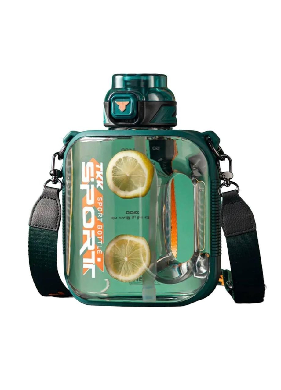 Стильна пляшка для води 1600 мл із безпечного тритану. Зелений No Brand (296101814)