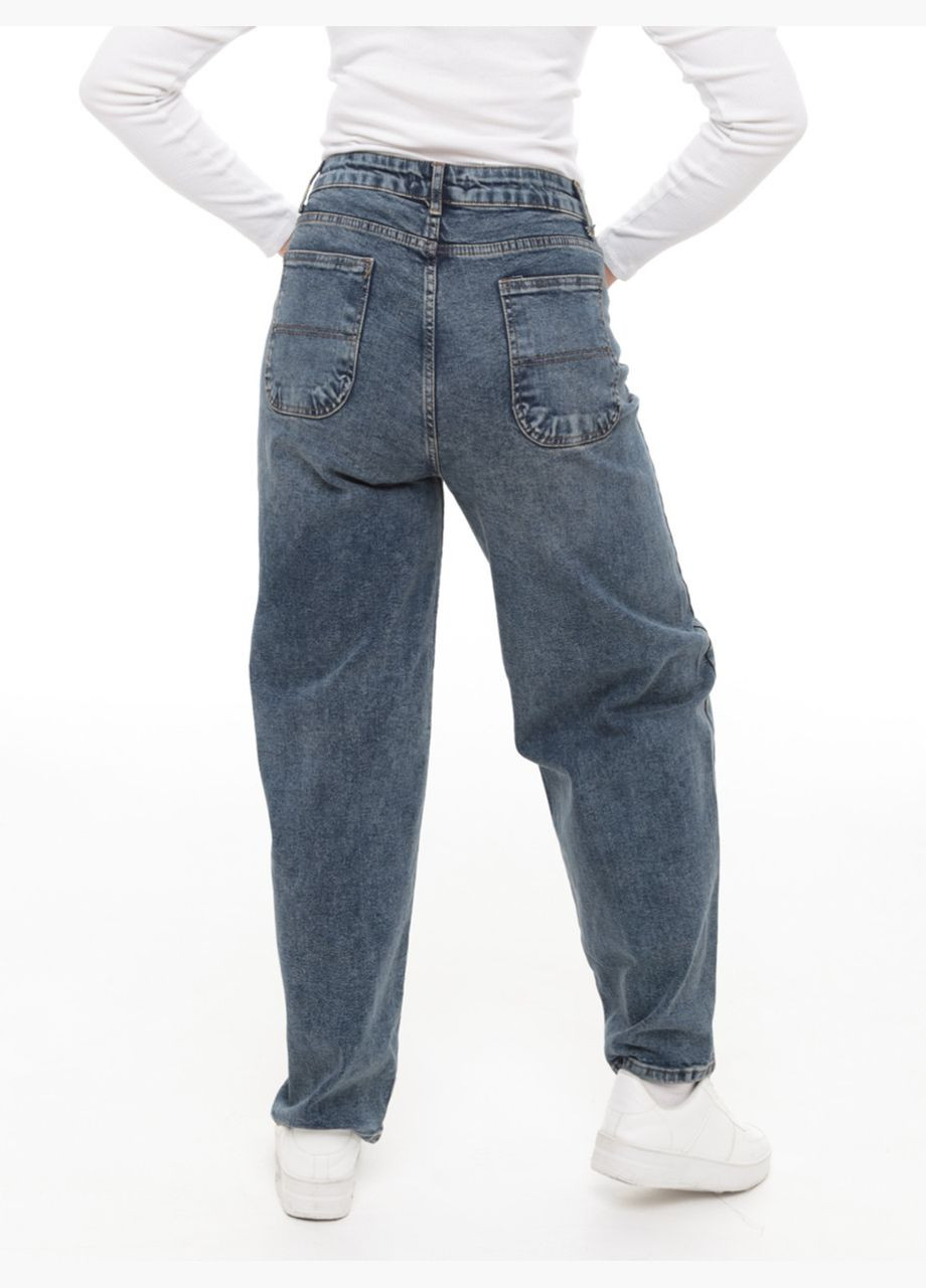 Джинси жіночі баггі брудно-сині зі стрейчем Baggy Liuzin - (302214834)