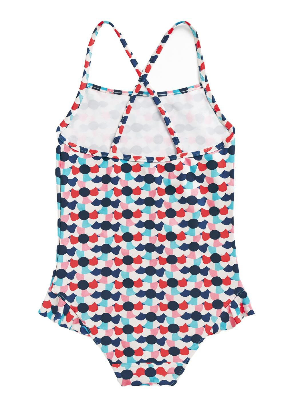 Комбинированный летний детский сплошной купальник с воланами. слитный Darjeeling