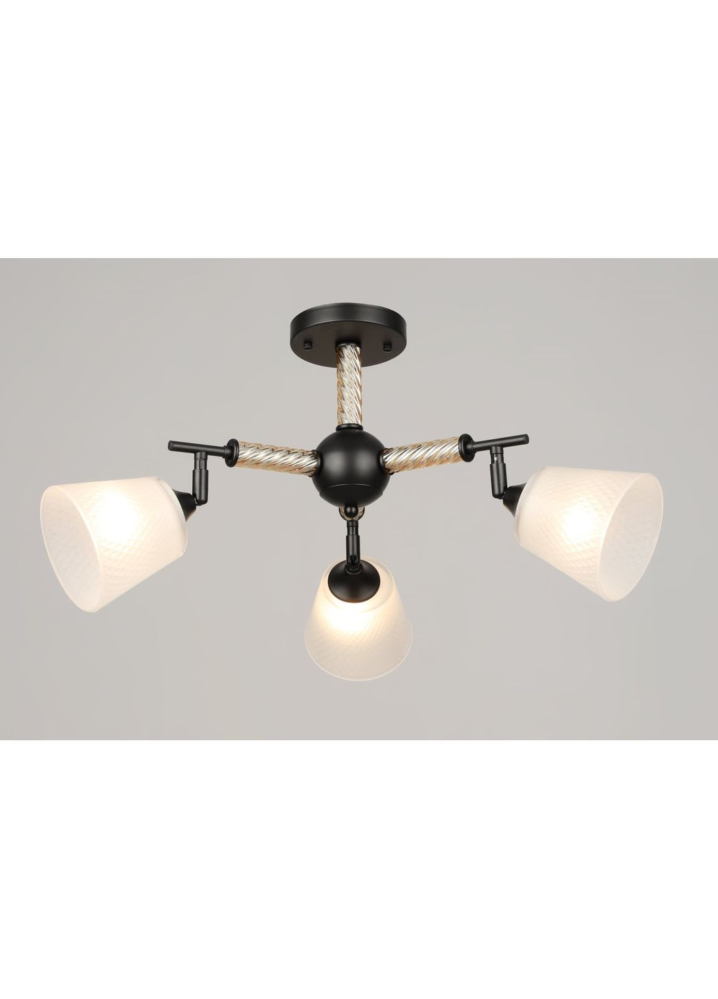 Люстра стельова на 3 плафони, Чорний, K2343/3 Valeso (365243826)