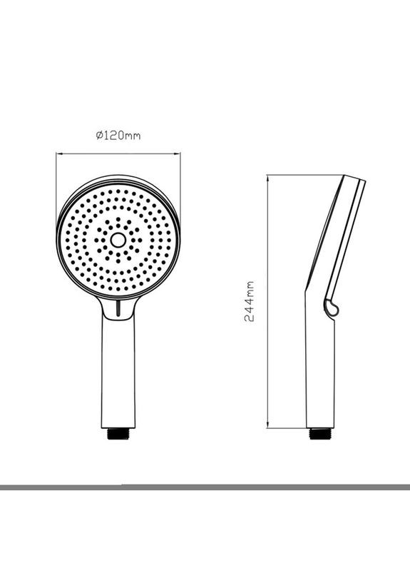 Лейка для ручного душа Rucni D 130 мм округлая QTRUC125BLM45951 Black Matt Qtap (336935067)