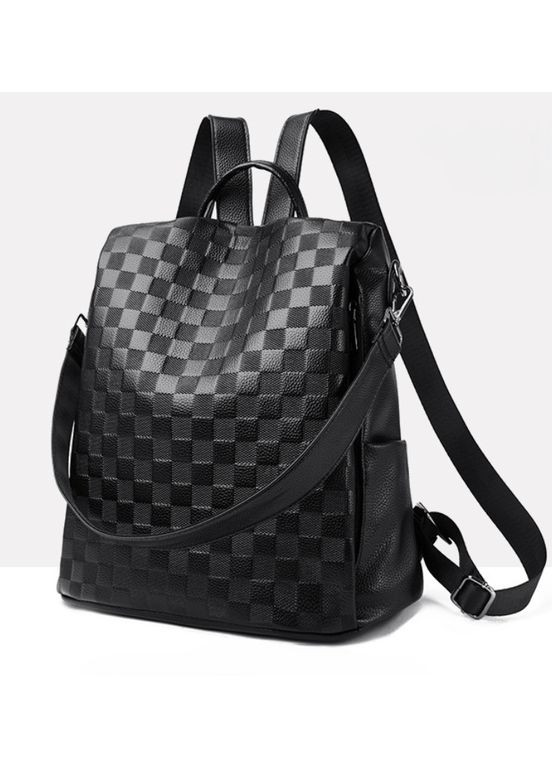 Великий жіночий рюкзак міський трансформер з екошкіри чорний сумка-рюкзак для повсякденного використання ProDobro (363259447)