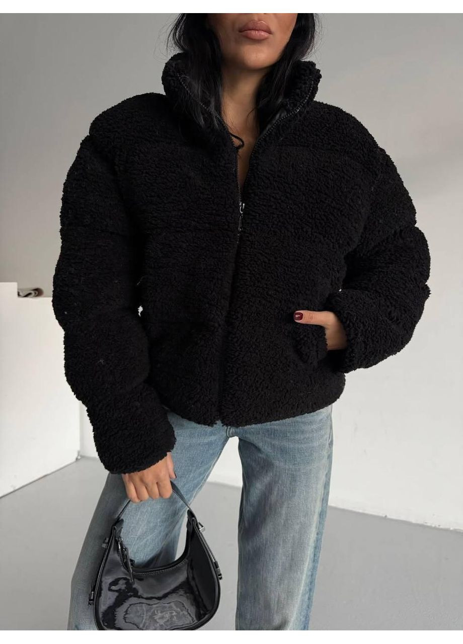 Чорна демісезонна жіноча куртка тепла No Brand