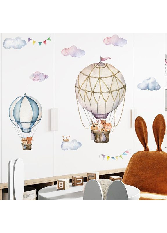Наклейка в детскую комнату на стену Воздушные шары виниловая декоративная в пастельных тонах China (366890775)
