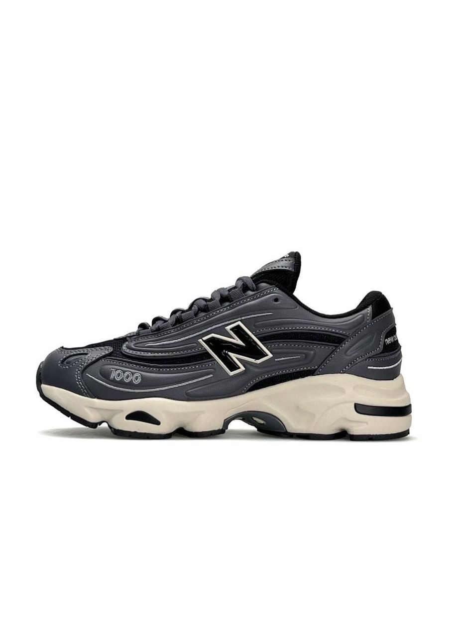 Серые демисезонные кроссовки мужские new balance dark grey black No Brand 1000