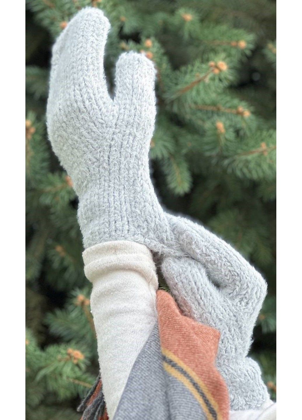 Варежки женские серые De Mari (311600362)