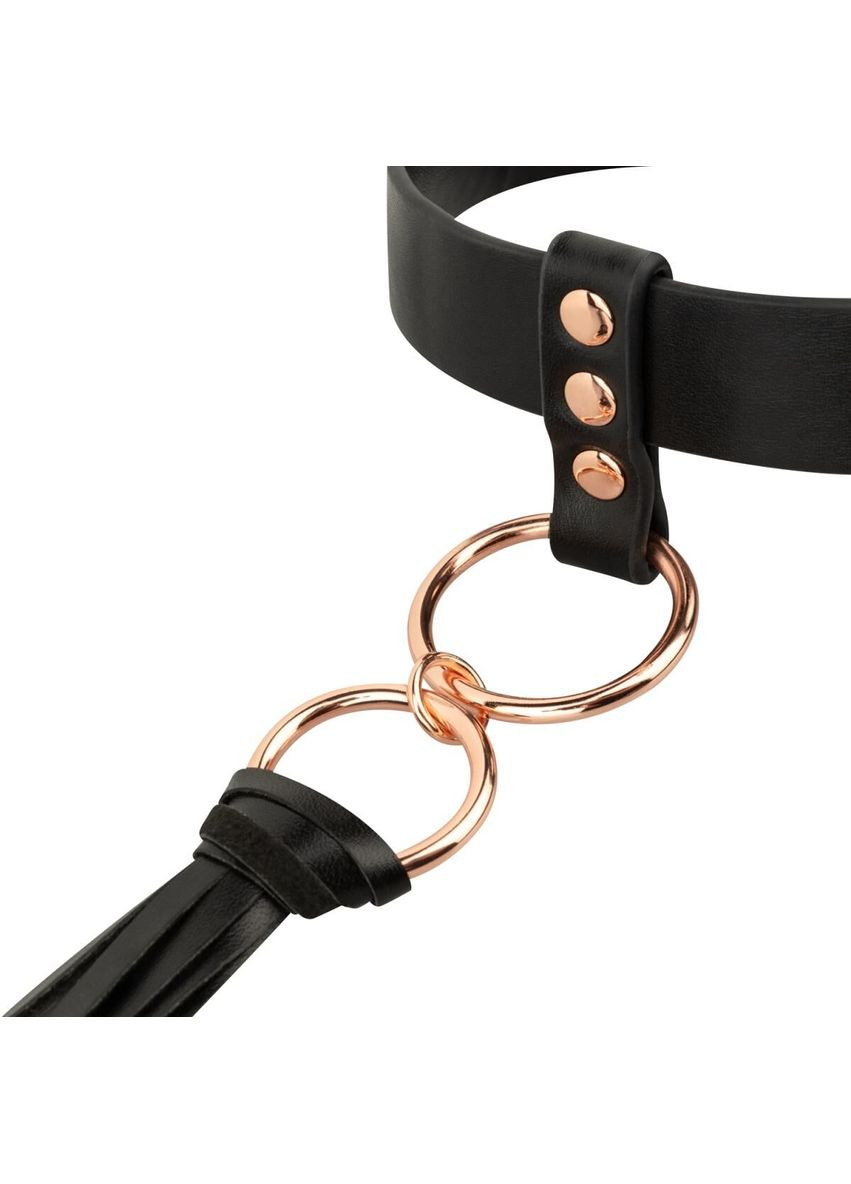 Ошейник с флогером - Collar with Flogger - Black Rosy Gold (369945748)