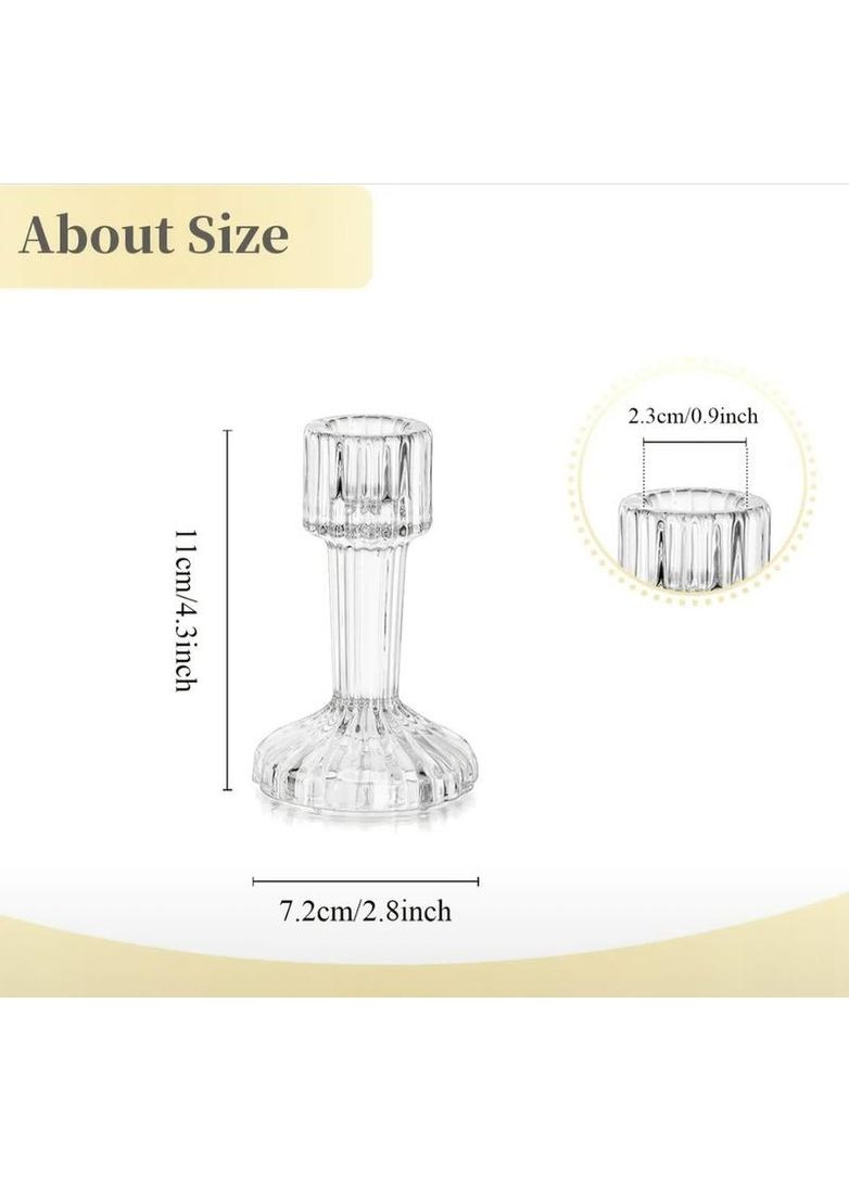 Стеклянный подсвечник на ножке, прозрачный, универсальный декор (11 см) No Brand (361977195)