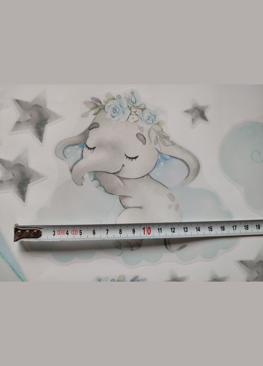 Виниловые наклейки на стену Cлоники спят на тучках и воздушном шаре (лист 30 х 90 см) б394-46-2 No Brand (302242446)