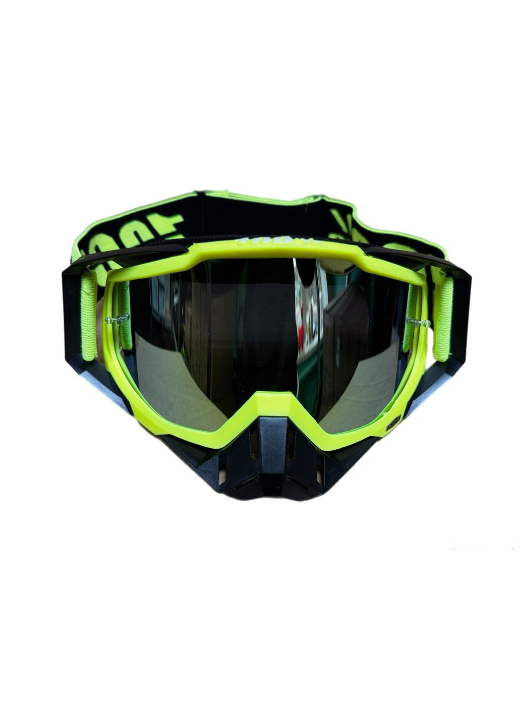 Мотошолом ендуро кросовий Helmet Green + окуляри Profi Green комплект No Brand (371921011)