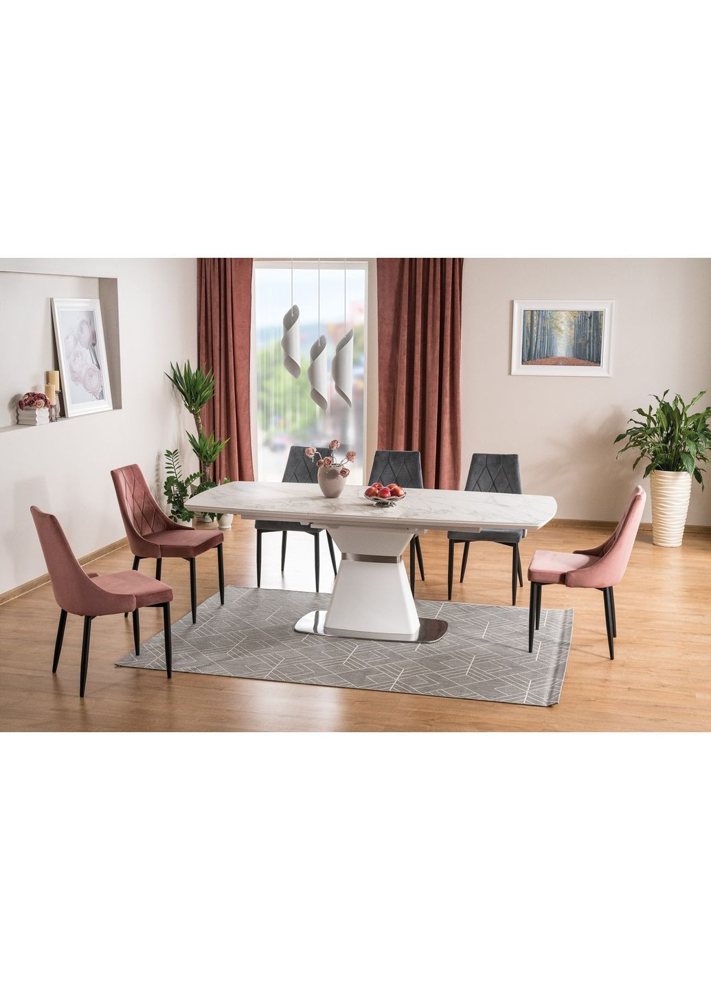 Стол обеденный раскладной Saturn II Ceramic 90х160 (210) Эффект Мармура / Белый Мат SATURNIICBB160 Signal (372178206)