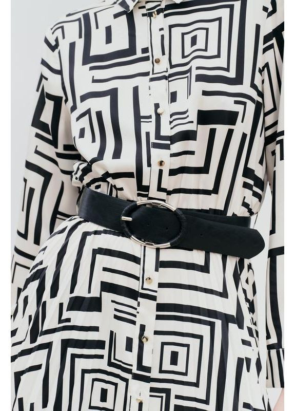 Белое атласное платье с принтом и ремнём Zara