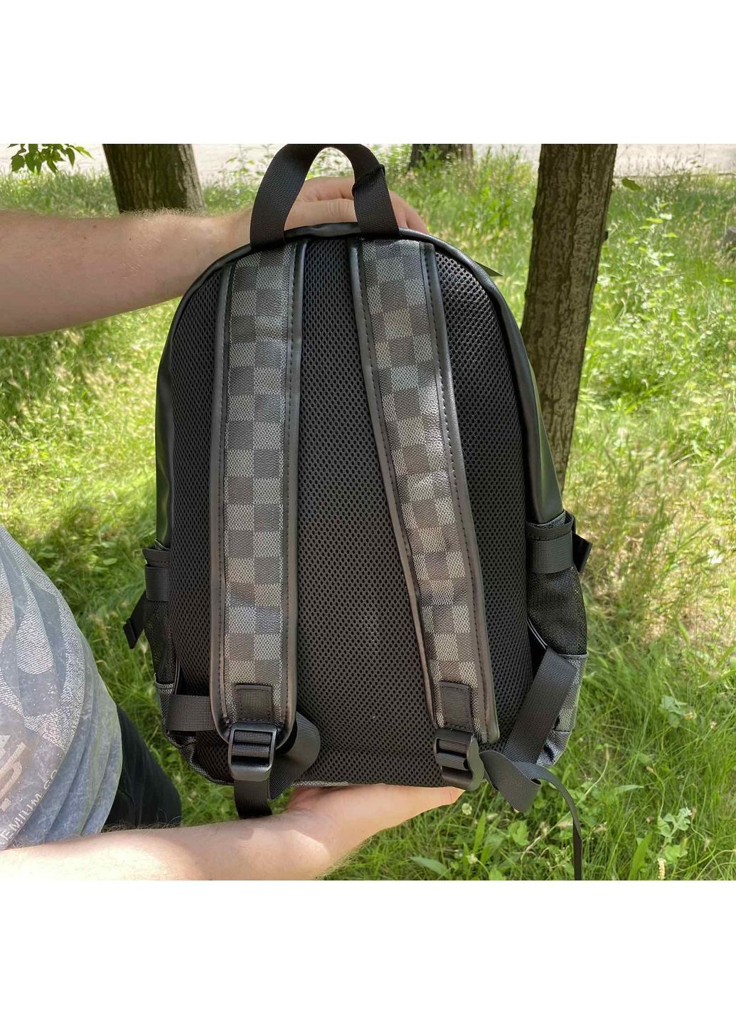 Женский городской в клетку (676ДКч) No Brand рюкзак (362577374)