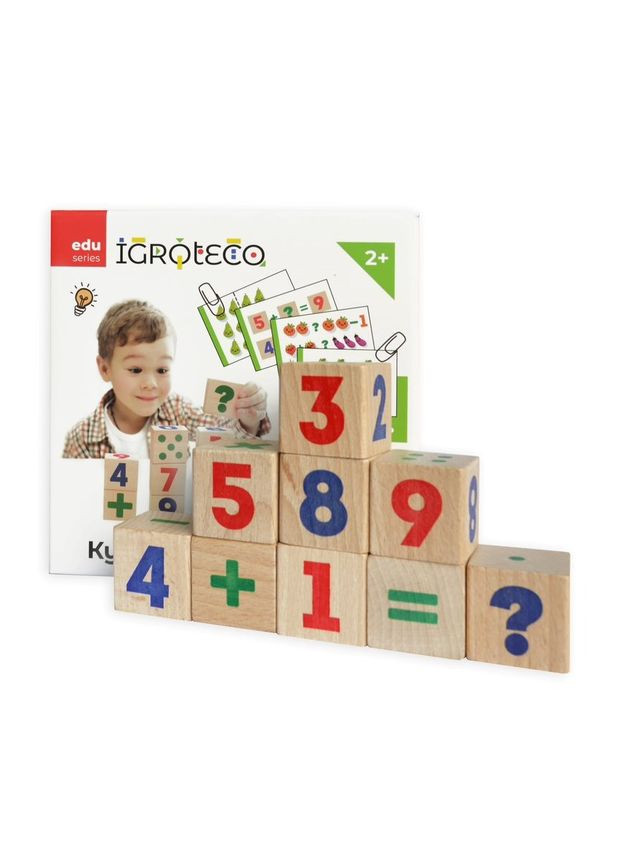 Розвиваючі кубики «Математика», 9 кубиків, 30 завдань Igroteco (365641352)