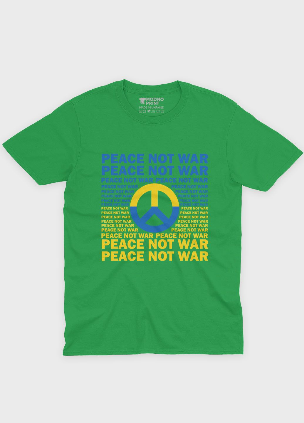 Зеленая летняя женская футболка с патриотическим принтом (ts001-3-keg-005-1-066-f) Modno