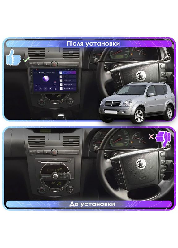 Штатная магнитола для SsangYong Rexton II 2006-2012 IPS 9" 4/64Gb CarPlay 4G Wi-Fi GPS Prime Охлаждение 1 шт. Lesko (336205388)