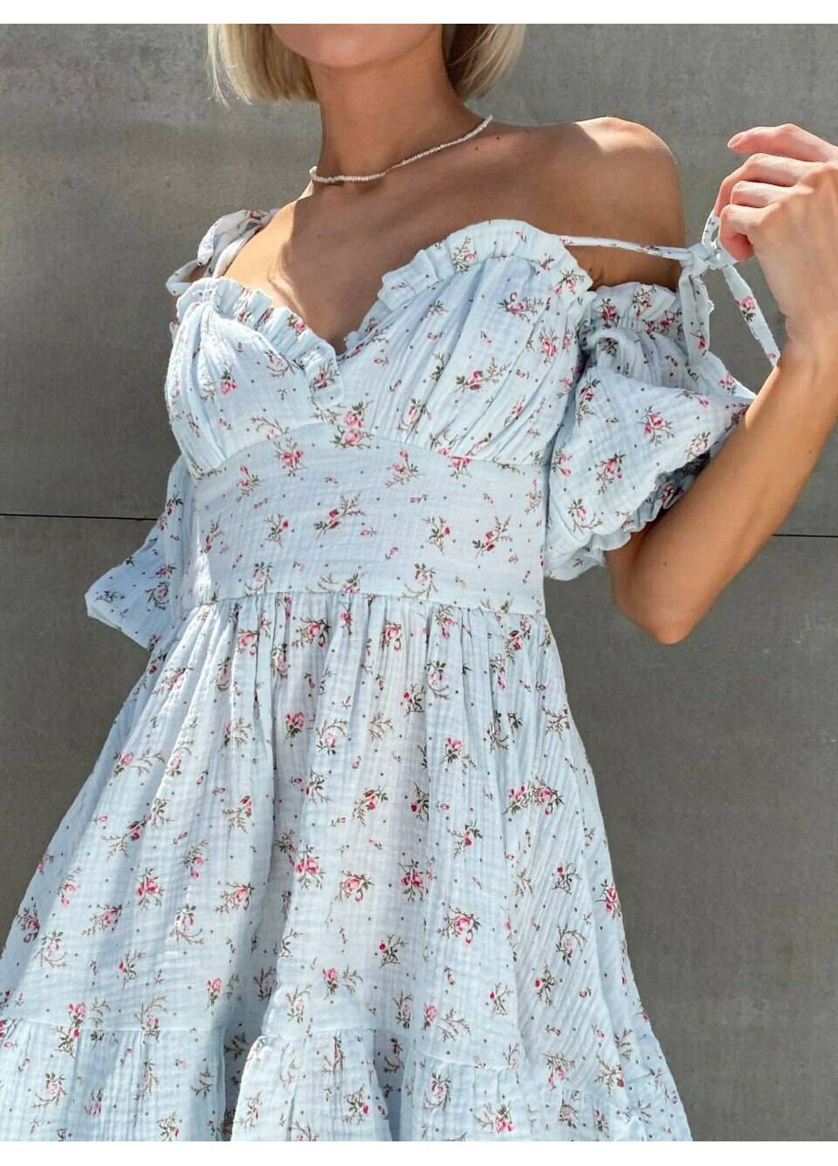 Блакитна сукня barbie колір троянда на блакитному milirud