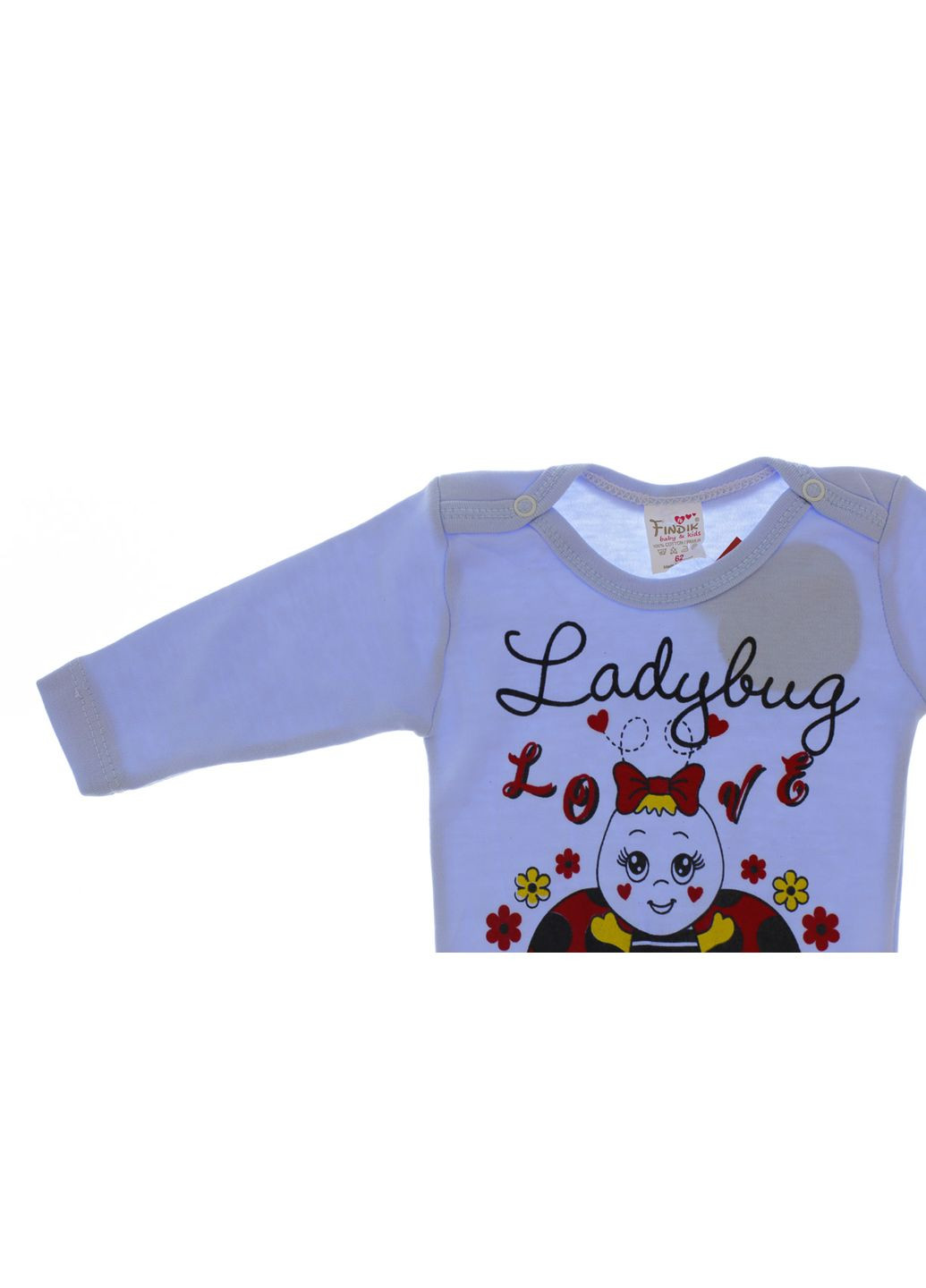 Боди с длинным рукавом для девочки трикотажный Божья коровка голубой 80 см (33566) BABYKROHA (297199198)