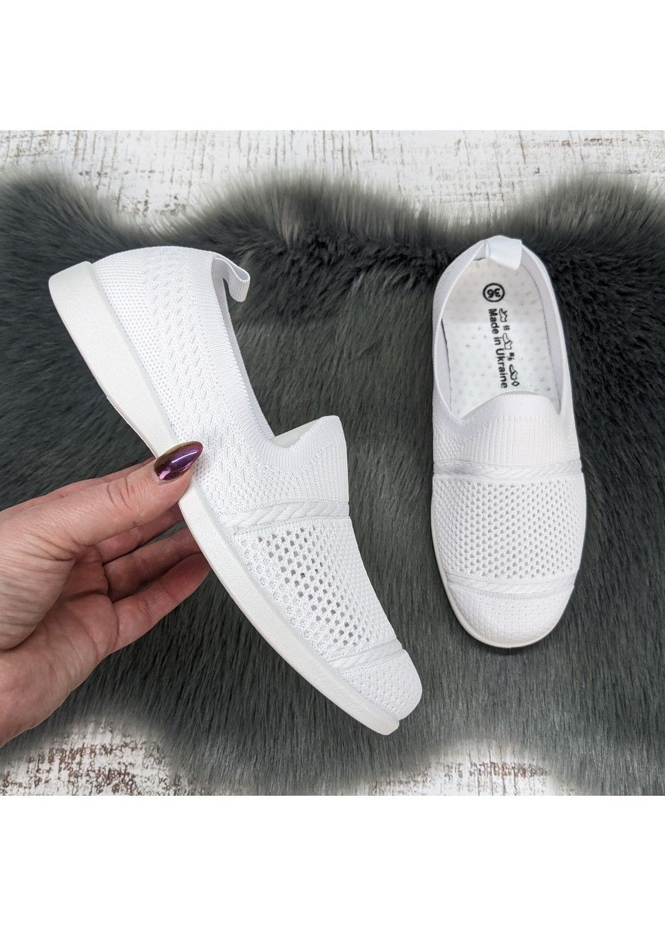 Белые мокасины женские летние текстильные слипоны Gipanis
