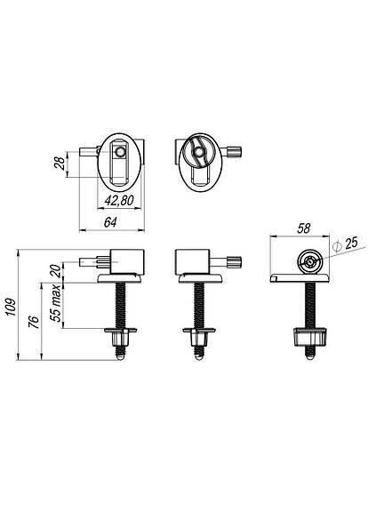 Кріплення для туалетного сидіння SOLO МІКРОЛІФТ СУ-1Д.10.3П No Brand (370286082)