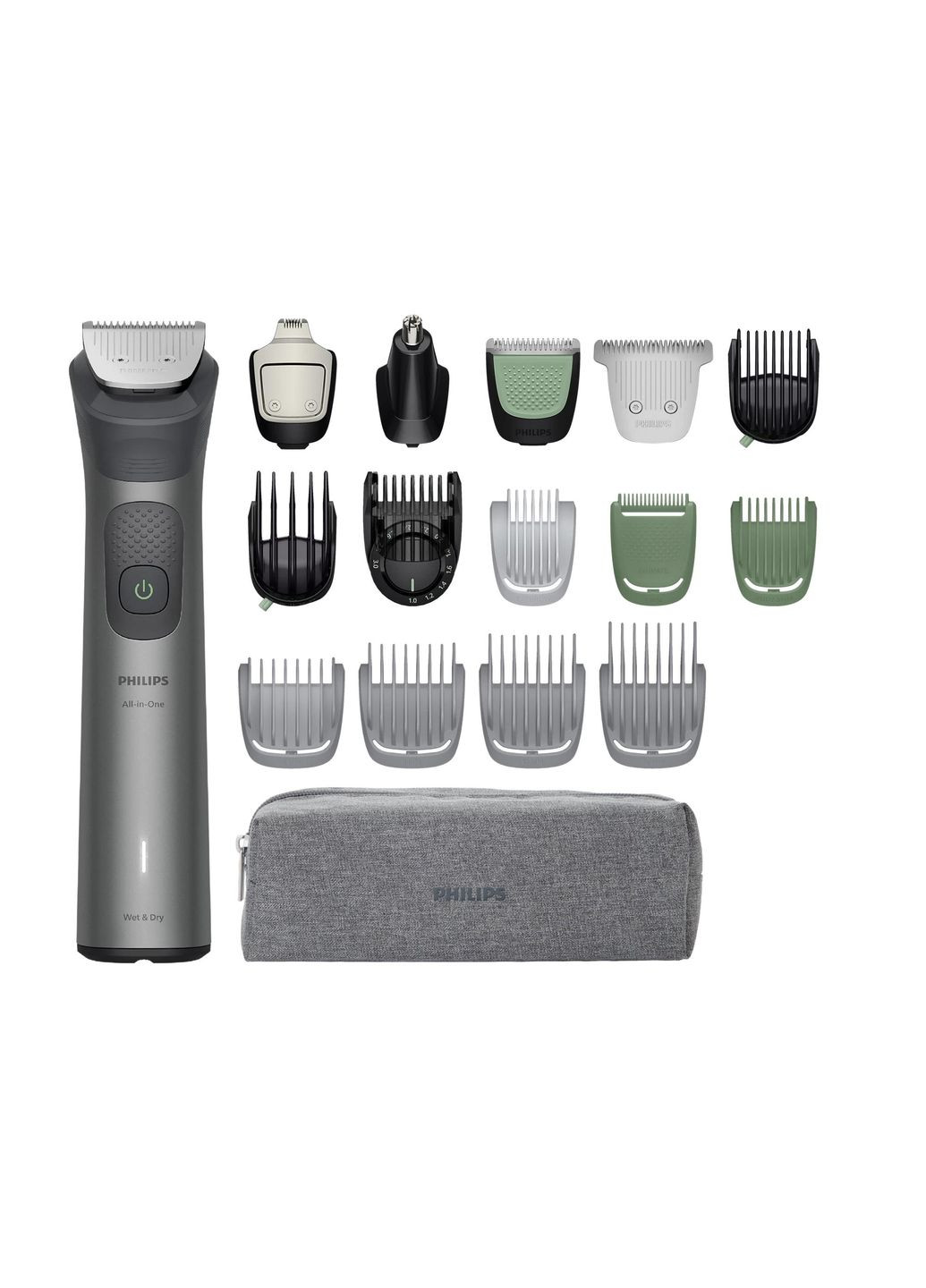 Триммер Series 7000, для бороды, головы и тела, насадок-17, сталь, серый Philips (362668853)