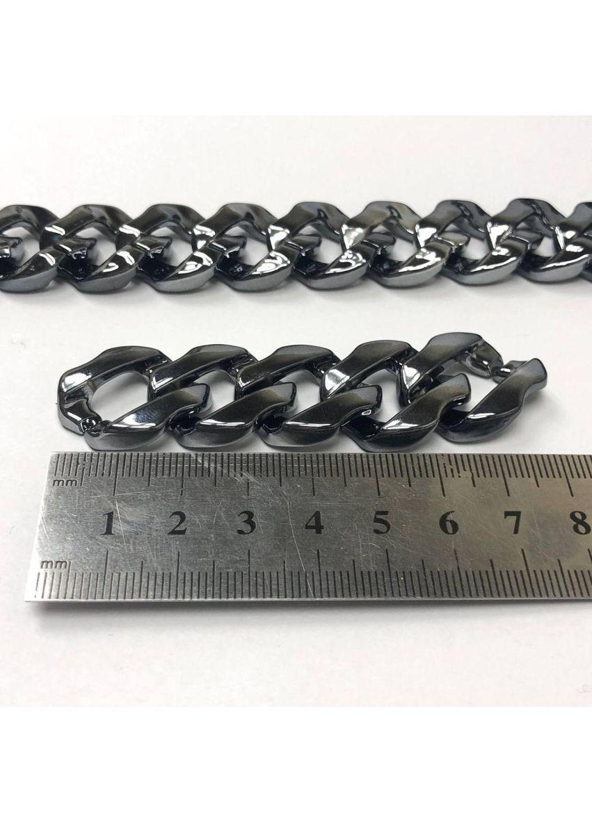 Цепь пластиковая декоративная 21х25 мм LL1697 - темный никель. Plus-plus (360890839)