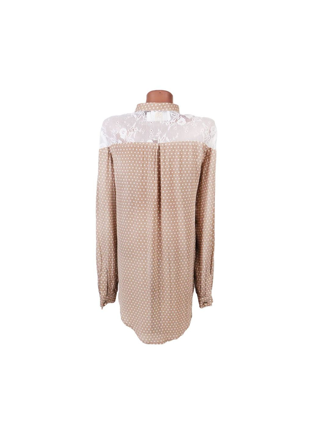 Комбинированная демисезонная женская прозрачная блуза в горошек комбинированный m Rimit