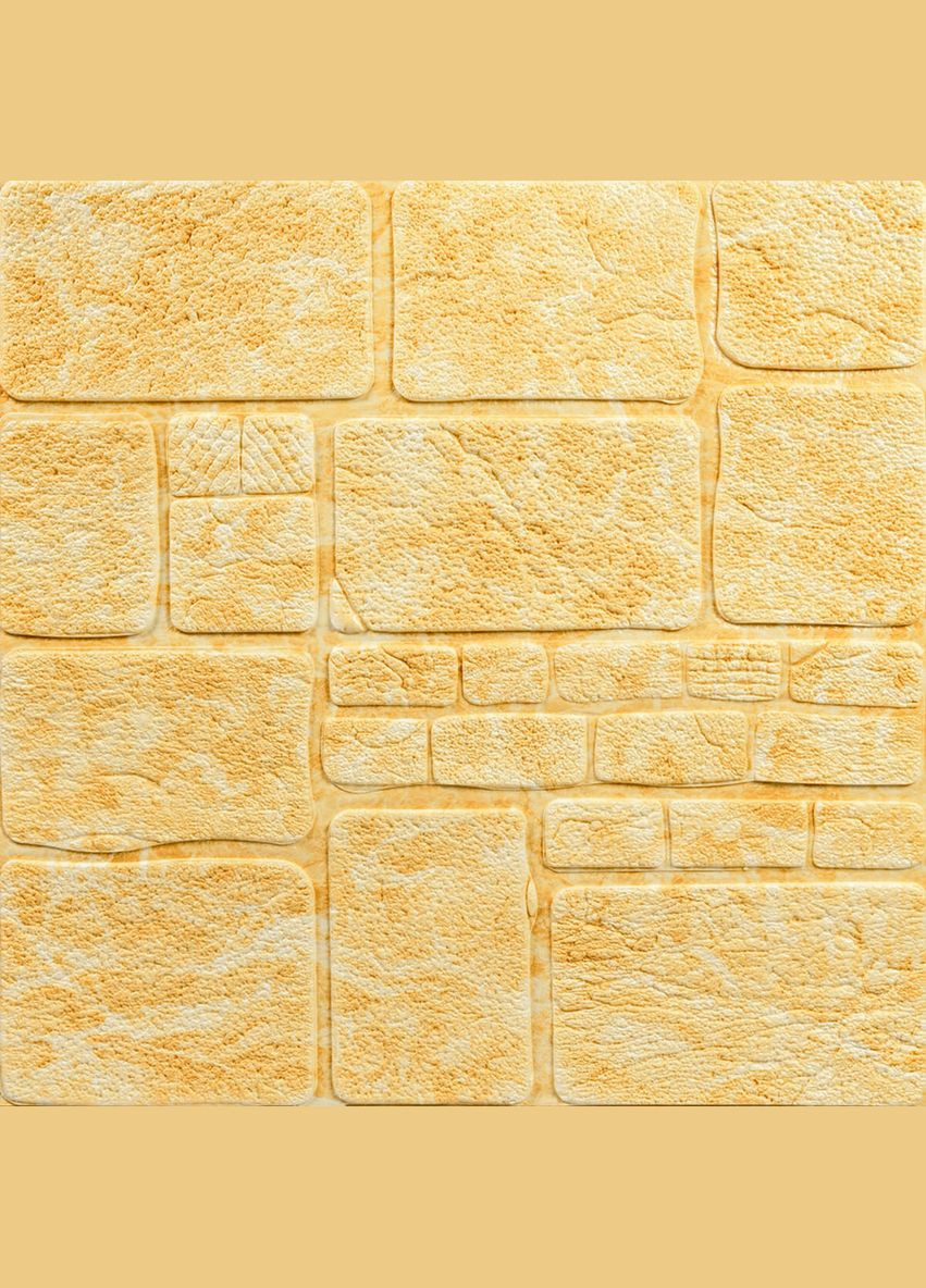Самоклеющаяся декоративная 3D панель камень желтый мрамор 700х700х6мм (152) SW-00000220 No Brand (328579052)