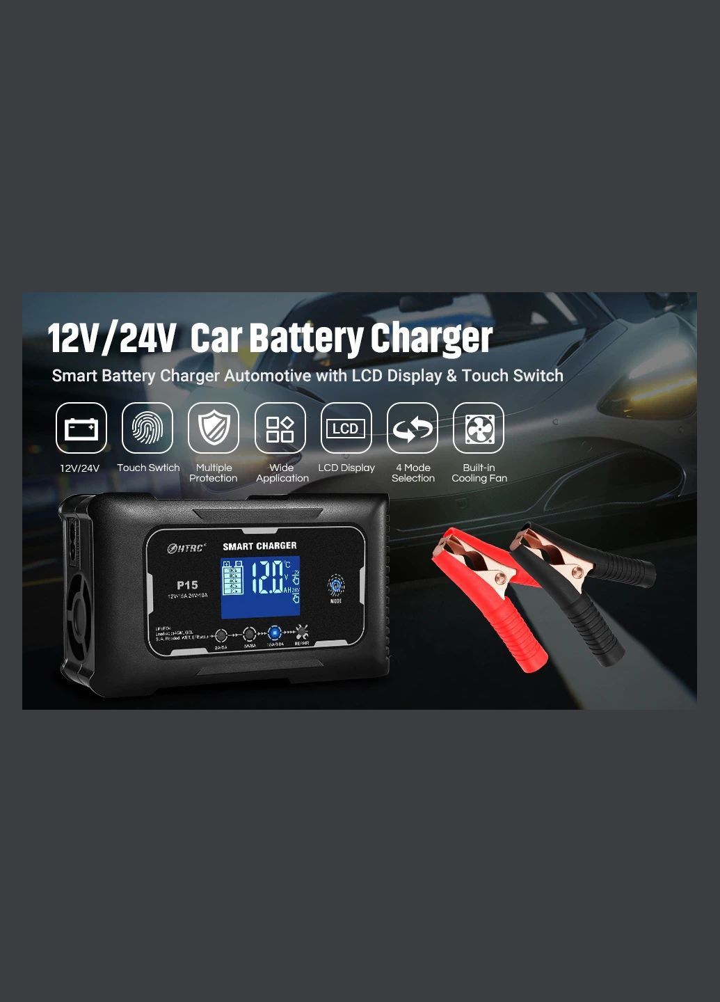 Автомобильное смарт зарядное устройство Р15 EAFC 15 A 12 В 10 А 24 В для аккумуляторов HTRC (339077751)