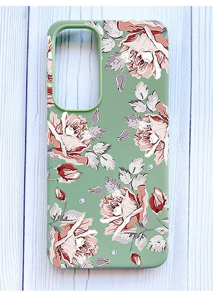 Матовий оливковий чохол на Samsung Galaxy S24 FE Фон Троянди (принт 273) Creative (355390276)