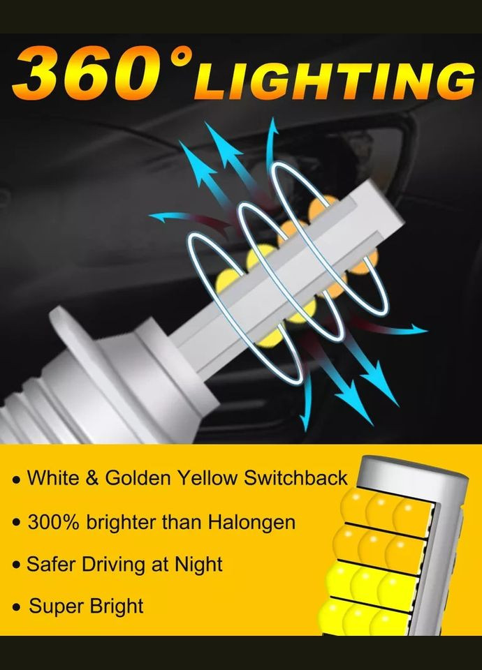 Компактна світлодіодна лампа H3 LED 3030 24 SMD Біла No Brand (324836243)