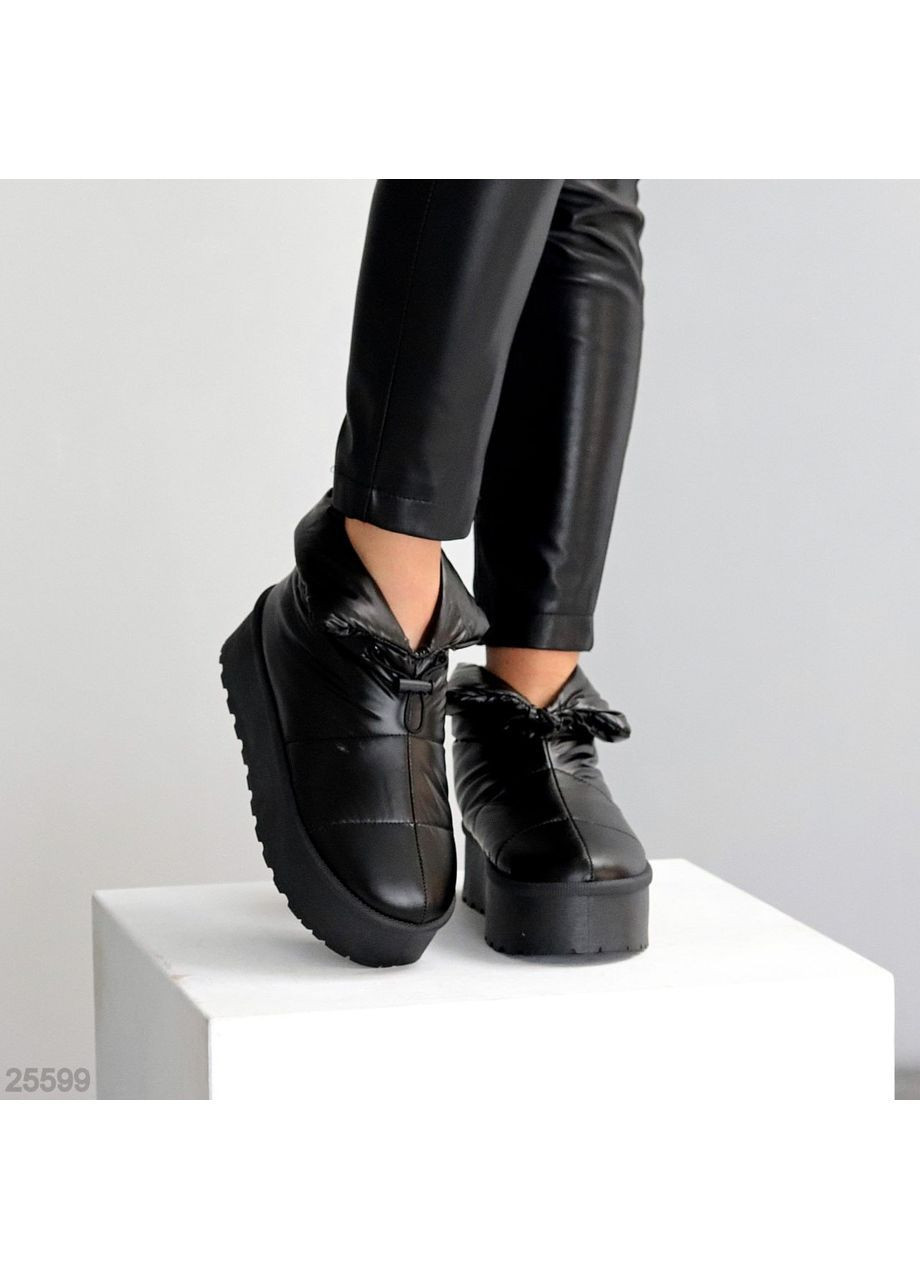 Черные дутики andora (код 25599) 🖤 плащевка | зима | экомех No Brand