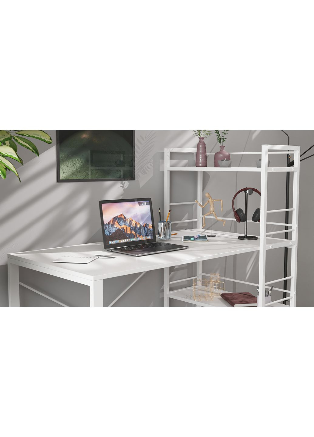 Письменный стол Серии Коннект с этажеркой 75x120x600 ДСП Белое 16мм (FRD-104225) Ferrum-decor (360644912)