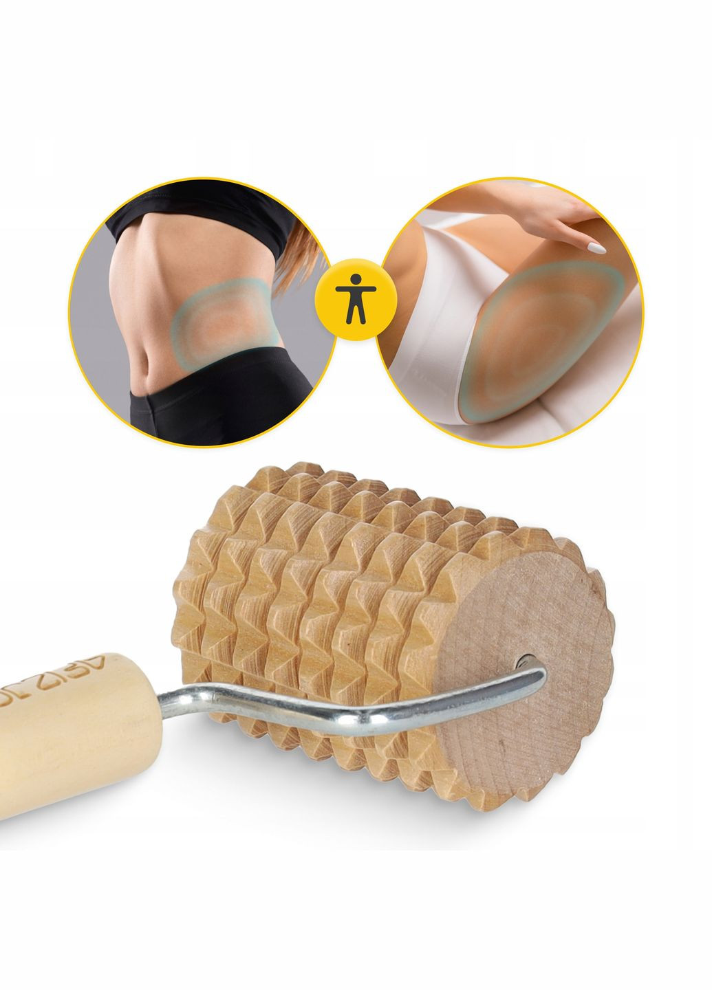 Массажный ролик для тела ручной, деревянный (P-5905973400268) 4FIZJO (345647618)