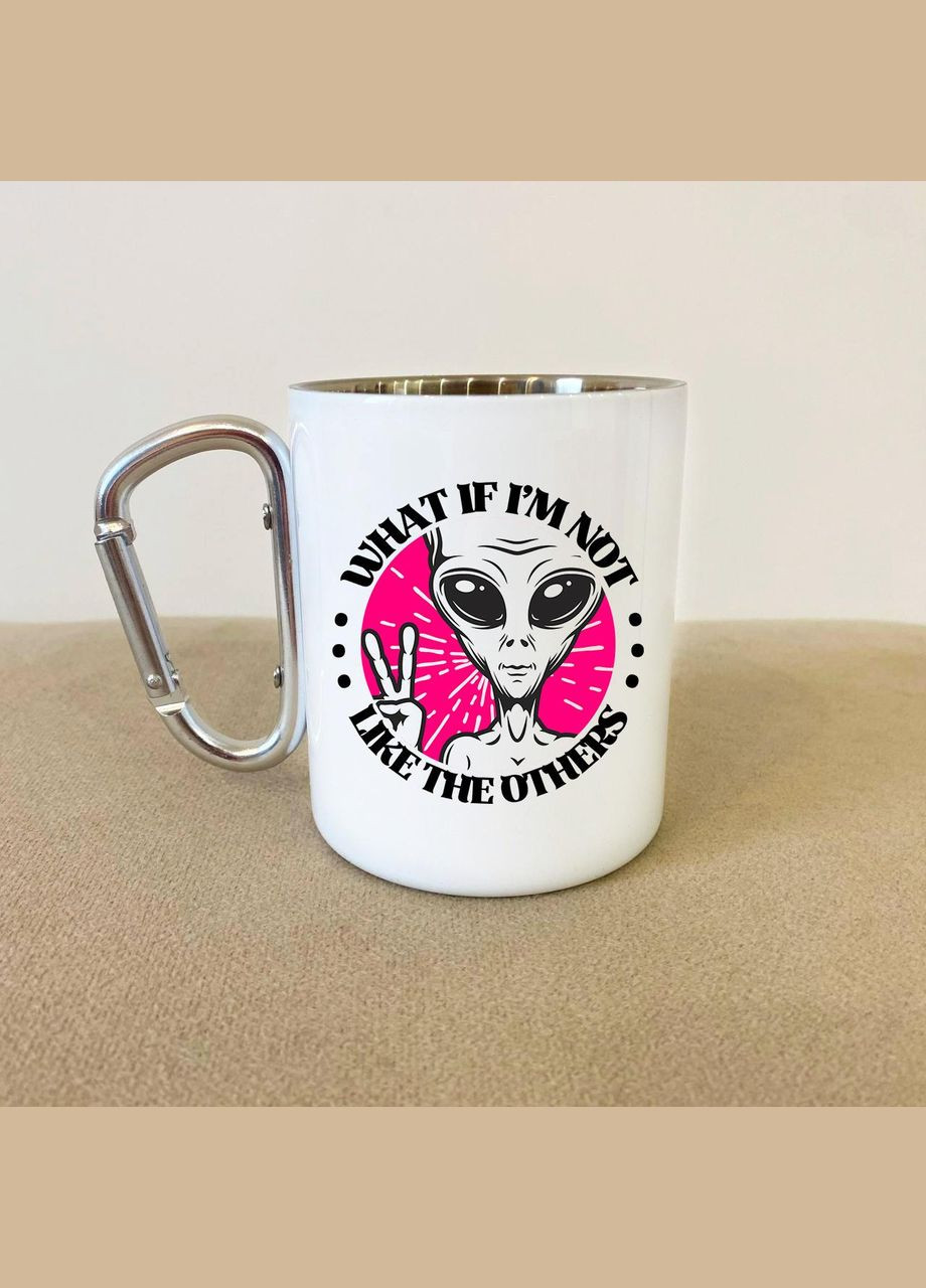 Кружка металева з карабіном "What If I'm Not like the others" 300 мл Біла No Brand (324263437)