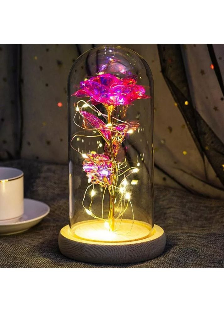 Декоративний 3D-нічник Троянда 15 см Pink Star Master (365721752)