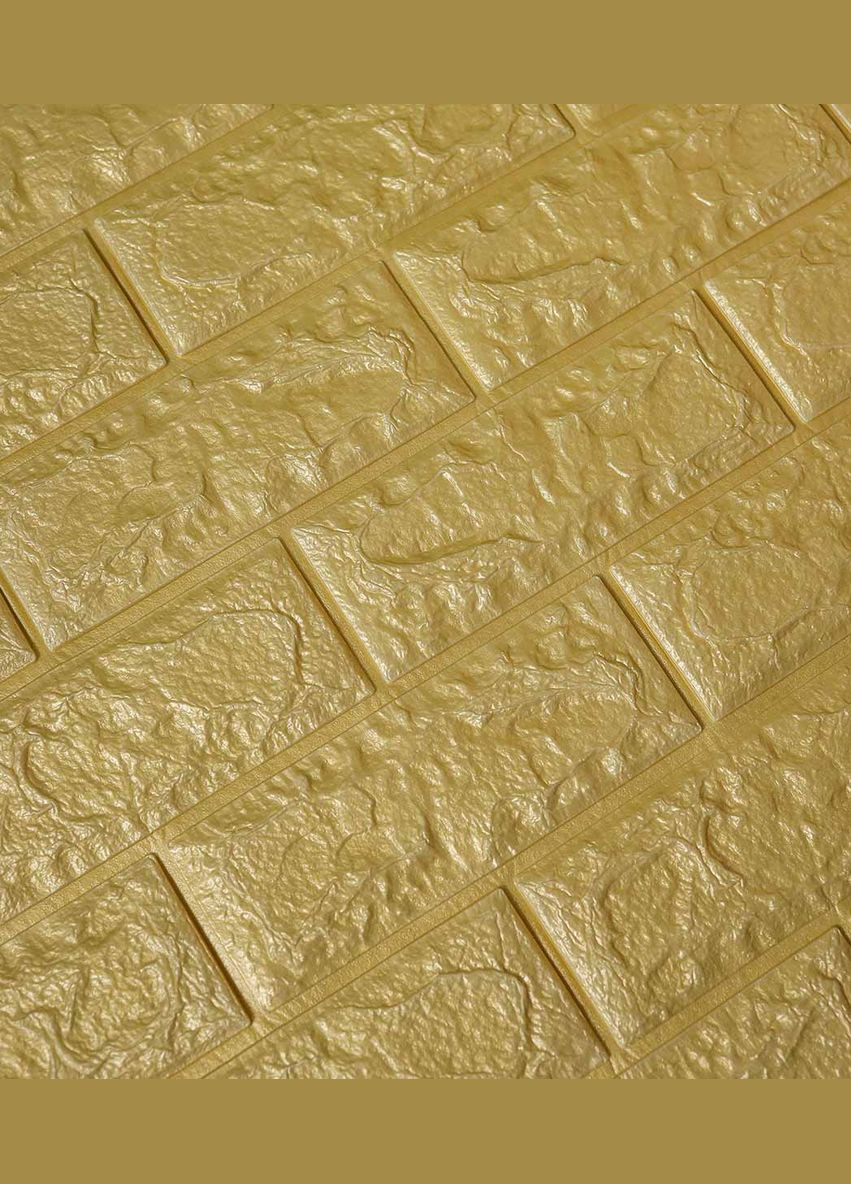 Самоклеюча декоративна панель золота цегла 700x770x5 мм Loft Expert (298400505)