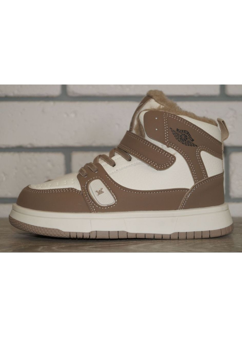 Черевики зимові дитячі / підліткові бежеві з коричневим Paliament fashion (364263009)