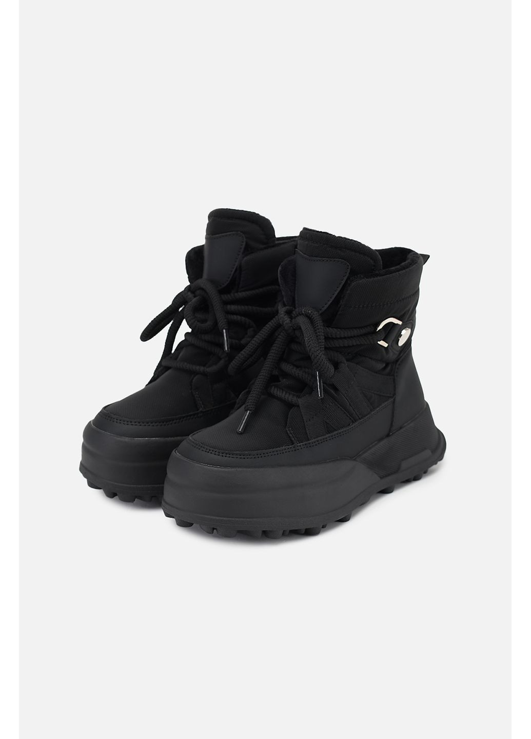 Черные зимние ботинки для девочки цвет черный цб-00286663 Kimboo