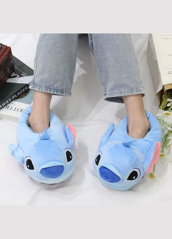 Мягкие тапочки Стич (р. 35-41) - Плюшевые Тапки Кигуруми No Brand (316258726)
