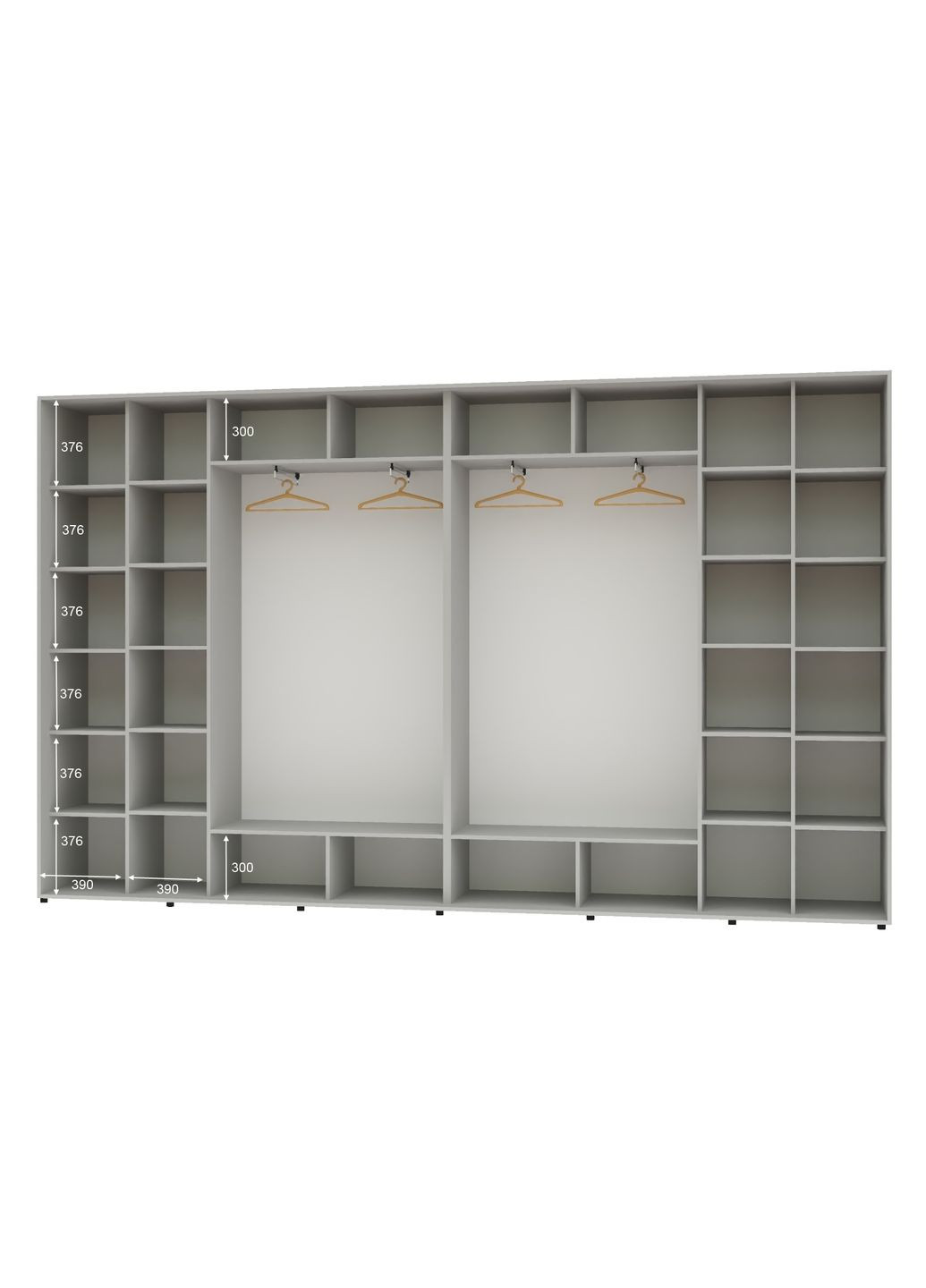 Шафа-купе чотиридверна 420*45*250 Сірий 2 Дзеркала з піскострумним малюнком/2 Дзеркала Алекса (360477002)