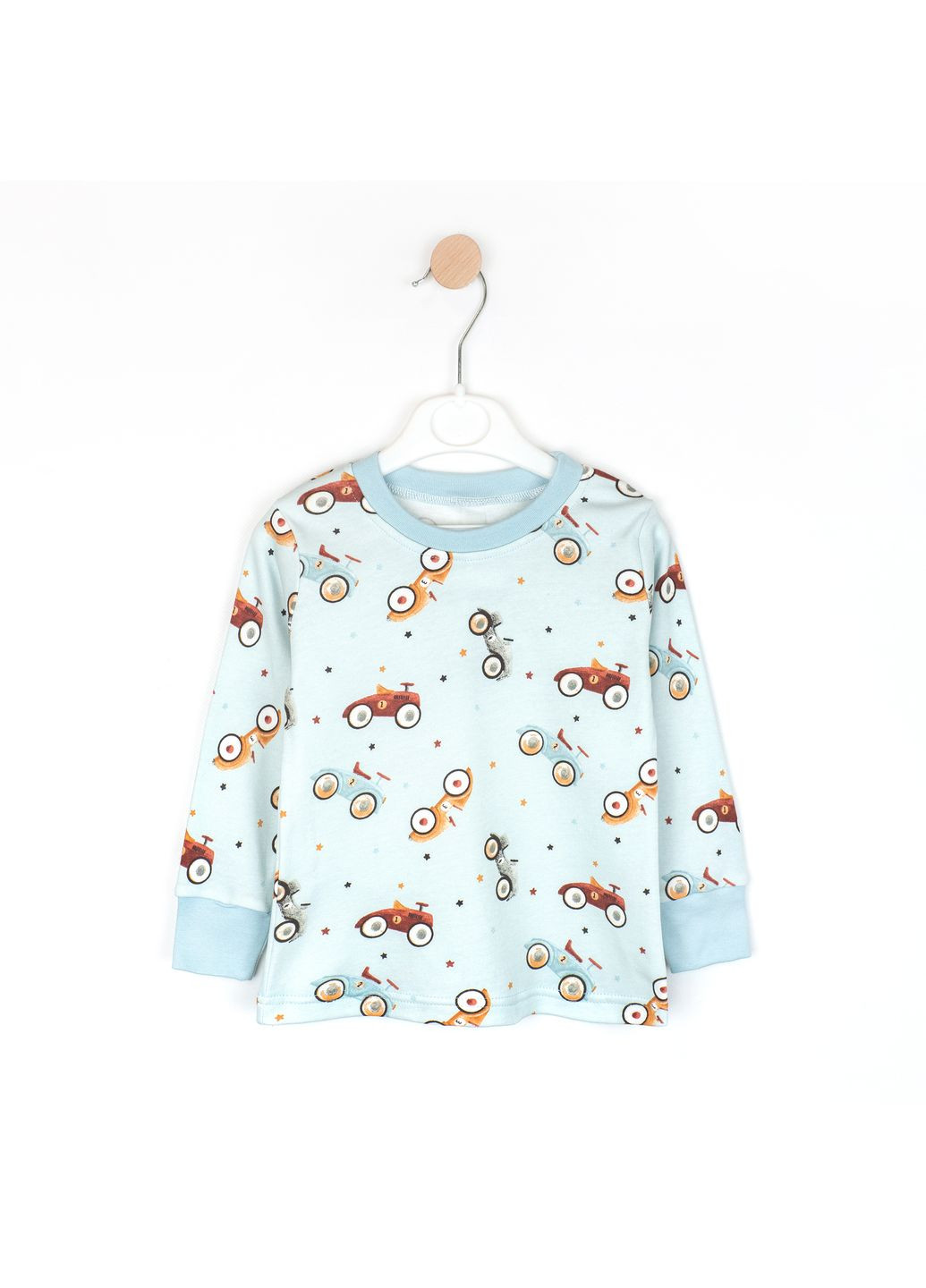 Голубая всесезон пижама детская на манжетах с машинками racing cars голубой dexter's
