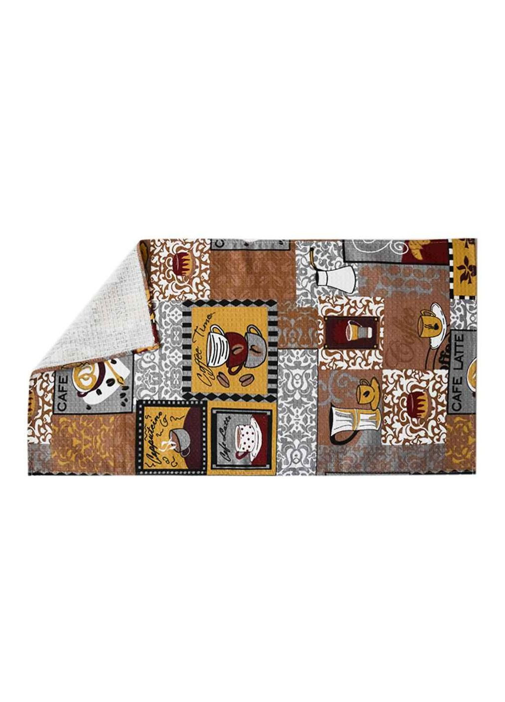 Рушник кава вафельний великий Узбекистан арт.коф72 Хустки-опт комбінований